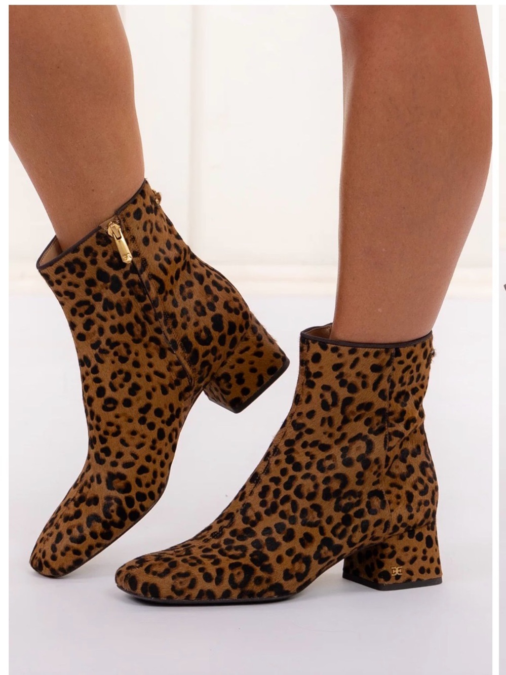 Sam Edelman Women’s Paige 2 Calf Hair Bootie Animal Print Leopard SZ 10